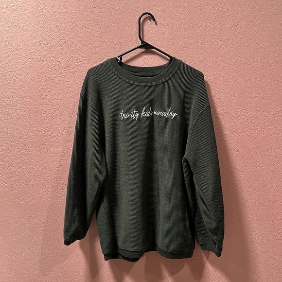 Dark Gray Corduroy Unisex Sweatshirt Size XL - Picture 1 of 7